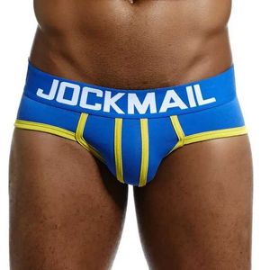 Underbyxor jockmail märke mens underkläder tyg bomull sexig rör homosexuell penis väska calzoncillos homre slip pyjamas shorts q240430