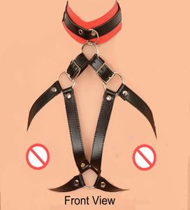 Dispositivo di schiavitù femminile in bondage tessuto reggiseno collare biggela per bondage cinghia di moderazione del seno flirtare affascinante schiavo fetish eroti2265588