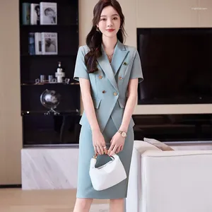 Two Piece Dress Formal Business Suits Office Work Wear Professional Blazers Femininos With Skirt And Jackets Spring Summer Elegant Styles