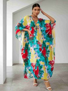 Women Beach Wear Swimsuit Coperio costosa da bagno per vasca da bagno Plus size Caftans Cover Up Maxi Beach Dress Kaftan Beach Wear Women 2024 D240501