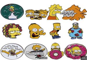 TV Donut Funny Design Brooches Badges Humor Cute Cartoon Emamel Pin Badge For Bag Lapel ryggsäck för anime fans gåvor smycken gc789725763