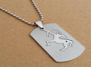 1 Sagittarius stainless steel twelve constellation sign necklace double detachable 12 zodiac Lucky mother men039s women039s 1261807