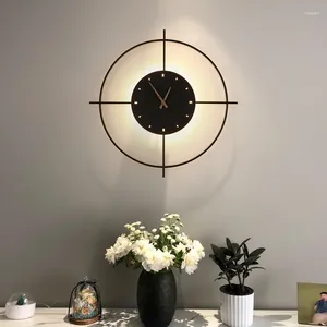 Lampada da parete nave creativa timone timone in legno acrilico orologio a led orologio in oro nero da letto in oro studia in sala da pranzo Riparti