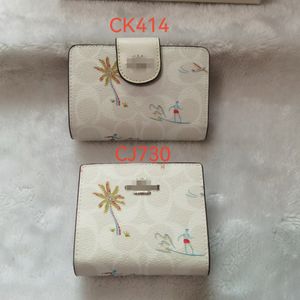 CK414 CJ730 Kort plånbok Kvinnavvikelse över Purse Läder Purse Flowe 414 730