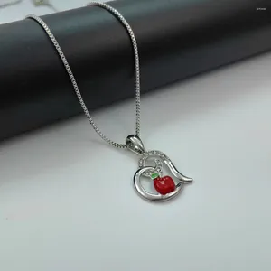 Colares de pendentes Chegando coração Apple Red Apple Jewelry Professor Declacetacher Presente de apreciação final do ano