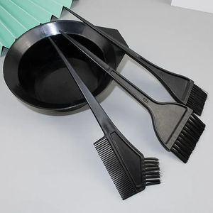 new 4Pcs/Set Black Hair Dyeing Accessories Kit Hair Coloring Dye Comb Stirring Brush Plastic Color Mixing Bowl DIY Hair Styling Tool for