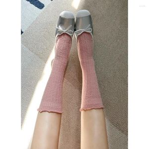 Skarpetki dla kobiet pończochy wełniane wełniane wełniane wełniane wełniane wełniane wycięcie grube ciepłe nogi kształtowanie miękkiego japońskiego japońskiego całkowicie dopasowanego solidnego koloru Mid-Calf