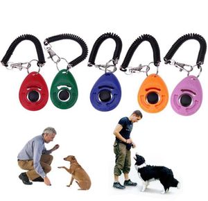 Treinamento de cães Clicker com pulso ajustável Strap cães clique na tecla de som do treinador para treinamento comportamental3883296l8130688