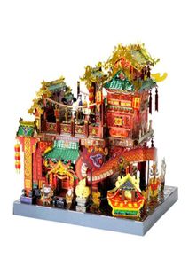 Mu Wufu Restaurant Architecture 3D Metal Model Kits DIYアセンブリパズルレーザーカットジグソービルディングギフトYMN079G Y20042130860103680763