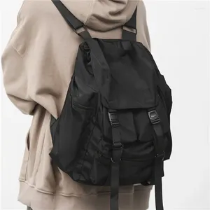 Rucksack solide schwarze Herren -Rucksäcke Trend cooles Paar weibliche Beutel Mode große Kapazität Schultaschen wasserdichtes Nylon