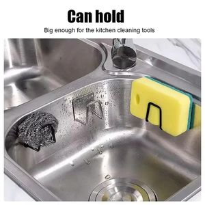 2024 NEW NEW NEW Kitchen Stainless Steel Sink Shelf Sponges Holders Adhesive Drain Drying Rack Wall Hooks Accessories Storage Organizerfor