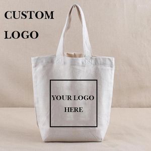 Storage Bags DINYAO LOGO Customized White Canvas Handbags Various Size Personalize Large Capacity Shoulder Bag Eco-Friendly Cotton Tote