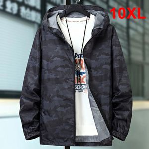 Summer Thin Jacket Men Fashion Casual Camouflage Plus Size 10xl Fishing Jackets Male Big 240428