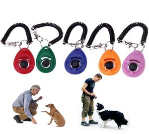 Treinamento de cães Clicker com pulso ajustável Strap cães clique na tecla de som do treinador para treinamento comportamental3883296l2987043