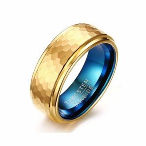 Wedding Rings Gold 8MM Exquisite Tungsten Carbide Men Ring Europe America Band Engagement Jewelry Valentine Gift Male Bijoux6676539