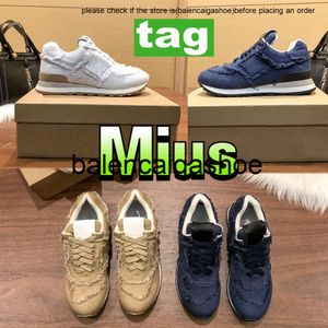 designer miUi mius casual 2023 sapatos mulheres teatrais tênis de retalhos 574 tênis de jea