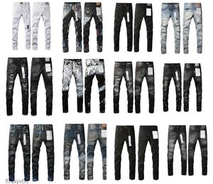 Designer lila varumärke jeans för män kvinnor byxor sommarhål i hög kvalitet broderi jean denim byxor mens xoge