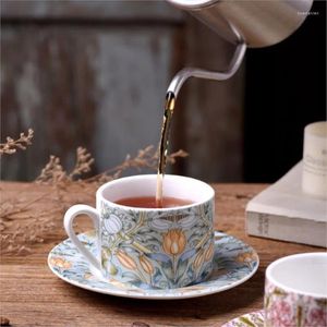 Cups Saucers Barock Garden Series Retro Light Luxury Ceramic and Afternoon Teacups Home Coffee Shop Cup Saucer Set