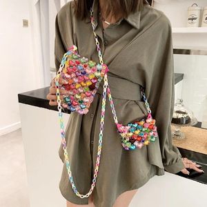 Sacchetti da sera Summer Acrilic Crossbody Borse per donne Candy Color Fashion Wild Spalla Messenger PVC Jelly Small Beach Tote Tote