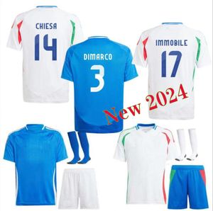 2024 25 Italys Futbol Formaları Mens İtalyan Futbol Forması Scamacca Immobile Chiesa Futbol Gömlekleri Raspadori Jorginho Verratti Maglia Italiana Milli Takım Kiti