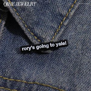 Broschen Rory geht zu Yale Brooch Emaille Pins lustige niedliche Phrase Abzeichen Dekoratives Rucksack Lapel Schmuck Geschenk für Freunde