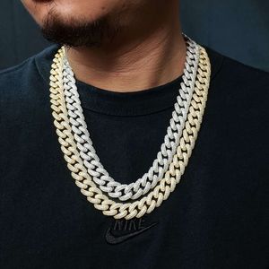 مخصص الرجال Hiphop 10mm 18k الذهب الأبيض مطلي 925 الفضة الاسترليني المثلجة خارج موسانيت مويسانيت الماس سلسلة القلادة الكوبية