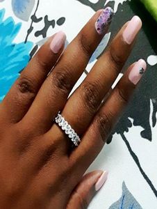 Anello di promessa di vecalon intero 925 anello di fidanzamento in argento sterling anelli da sposa con diamanti ovale per donna regalo di gioielli8778976