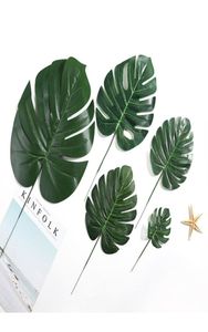 Plantas tropicais artificiais folhas de tartaruga decorações de jardim internas plantas externas decoração de escritório em casa verde falso 5 estilo6158479