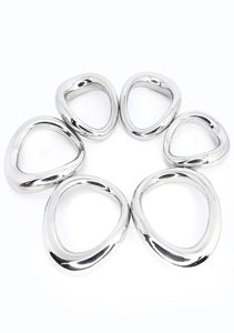 Stainless steel penis bondage lock cock Ring Heavy Duty male metal Ball Scrotum Stretcher Delay ejaculation BDSM Sex Toy men1770056