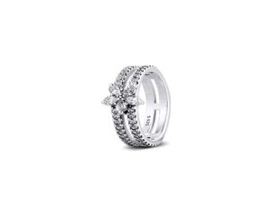 2020 Genuine 925 Sterling Silver Rings for Women Sparkling Snowflake Ring Engagement Declaração do casamento Jóia Party Gift 17441421338117
