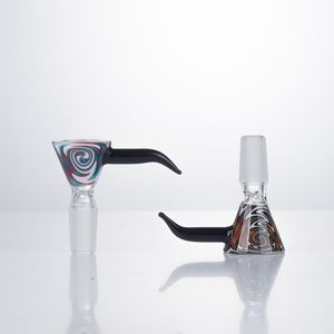 G008 Rökande rör Huvudfärgad glasskål 14mm 18mm manlig dabb rigg bubbler bong snö-flake perc tobaksglasskålar