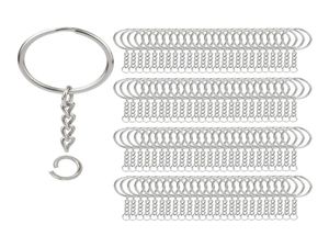 200st Split Key Chain Rings with Chain Silver Key Ring and Open Jump Rings Bulk For Crafts DIY 1 Inch25mm3273478