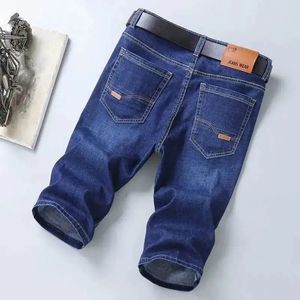 Ankünfte Männer Kurzhilfe Jeans dünne Knie Länge lässige kühle Sommerhose elastische tägliche hochwertige Hosen 240422