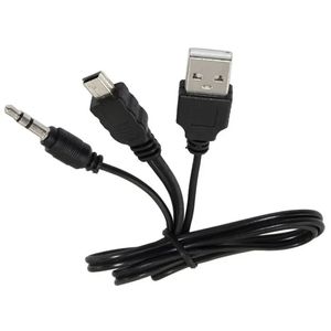 Hochqualität schwarz USB2.0 A männlich zu mini b männlich + 3,5 mm Aux Aux 1 bis 2 Audio Cableadapter Ladekabel 0,5 m