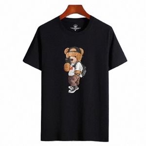 herr t-skjortor roliga björn harajuku tshirt för män sommar t-shirt kort ärm-skjorta herrkläder man t0ps#