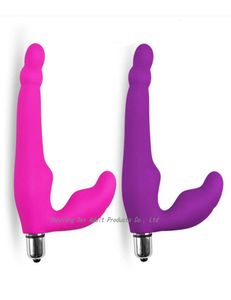 Trägerloser Strapon Silicon Dildo Vibrator Prostata Massagegeräte Lesben trägerloser Riemen an Dong Penis Sexspielzeug für Frauen Y1910173101937