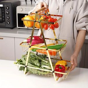 Kitchen Storage Nordic Creative Fruit Basket Multi-layer Snack Rack Household Vegetable Decoration Shelf Living Room Ki