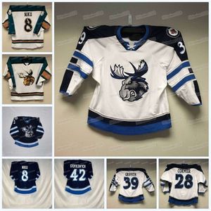 Ceomitness Custom Manitoba Moose Hose Hockey Jersey Ahl Simon Lundmark Evan Polei Kristian Reichel C.J. Suess Mikey Eyssimont Greg Meireles Thomas