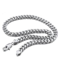 100925 Sterling Silver Punk Necklace Men 10MM Curb Cuban Link Chain Chokers Gift Fashion Vintage For Man Solid Jewelry Chains8123236