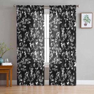 Curtain Overlay Of Leaves And Plants Tulle Curtains For Living Room Bedroom Children Decor Sheer