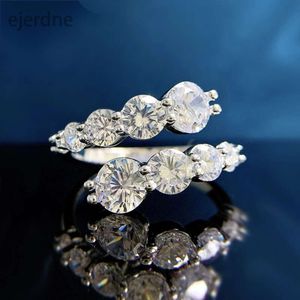 3.26CTTW Alla Moissanitringar GRA Kvinna Sparkling Diamond Wedding Band Jubileum Engagemang Ring Sterling Sier Jewelry