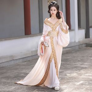 Dance classiche originali Hanfu Donne restaurate con coda cross -coled State Warring Abetto ricamato quotidianamente abito cinese.