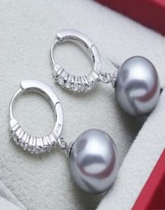 1012mm Round Navy Blue South Sea Shell Pearlörhängen 925 Pendientes örhängen för kvinnor Sterlingsilverjewelry8194266