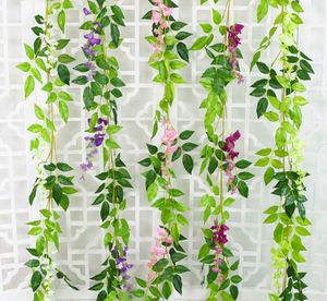 180 cm Fake Ivy Wisteria Flowers Artificial Plant Vine Garland For Room Garden Decorations Wedding Arch Baby Shower Floral Decor5717398