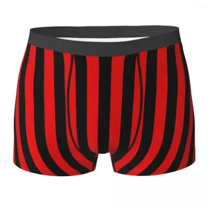 Underpants Striped Print Underwear Black And Red Custom Boxer Shorts Trenky Men Panties Breathable Brief Birthday Gift