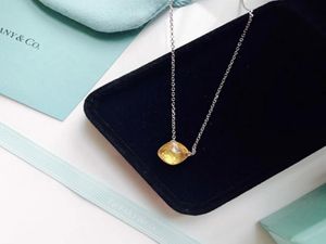 VKJYWomen039s jewelry 2020 early summer new fashion sterling silver material yellow diamond necklace high citrine3058155