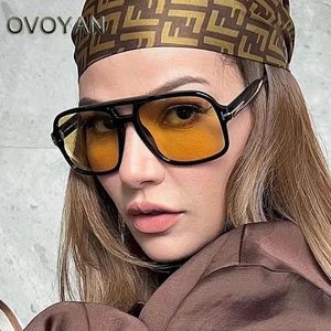 OVOYAN Punk Vintage Sunglasses Women Party Oversized Sun Glasses Personality Simple Eyewear Retro Female Gafas De Sol 240417