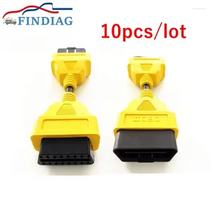 10pcs/lot 13cm yüksek kaliteli dayanıklı uzatma kablosu 16 pin erkekten dişi obd 2 bağlantı kablosu obd2 arayüz adaptörü