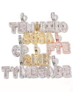 Nome personalizzato hip hop collana a ciondolo con catena di corda da 24 pollici in argento oro bling cz uomini a ciondolo a ciondolo 4348452