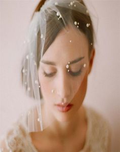 Casamento vintage Bridal White Birdcage Veil Blusher Net Face VéL